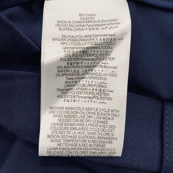 BCBGMaxazria NWT L Navy Blue High Waist Pleated Tapered Paperboy Career Pants - Picture 8 of 16